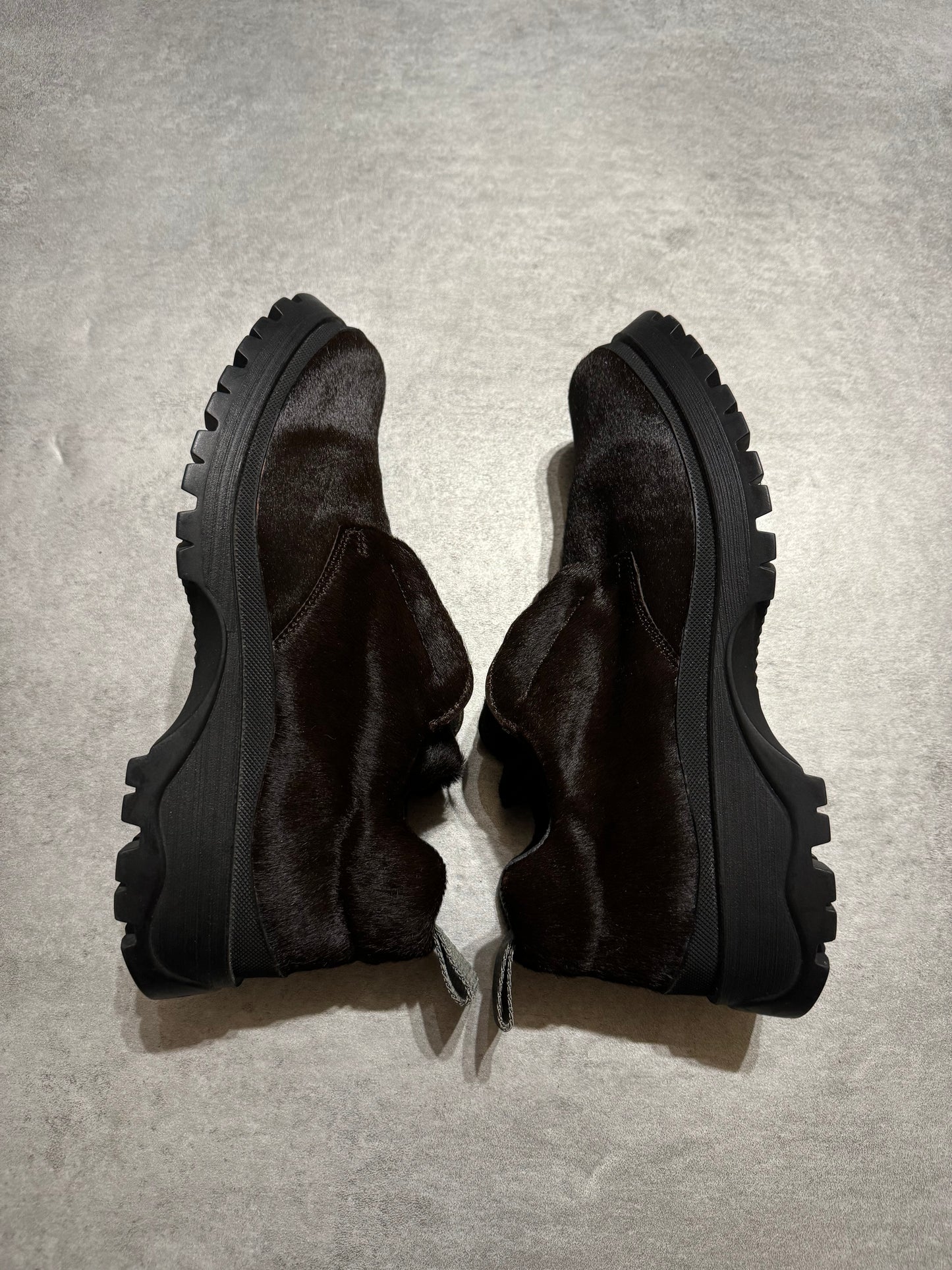 FW1999 Prada Fur Brown Leather Vibram Boots (39) - 3