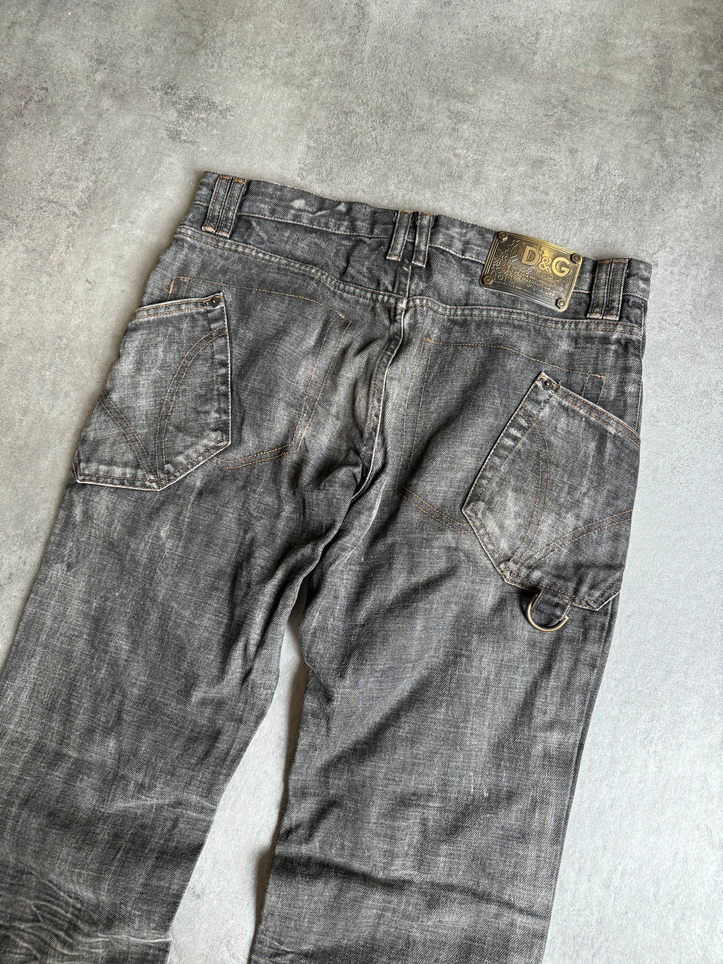 AW2003 Dolce & Gabbana Grey Eroded Denim Jeans (L) - 5