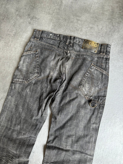 AW2003 Dolce & Gabbana Grey Eroded Denim Jeans (L) - 5