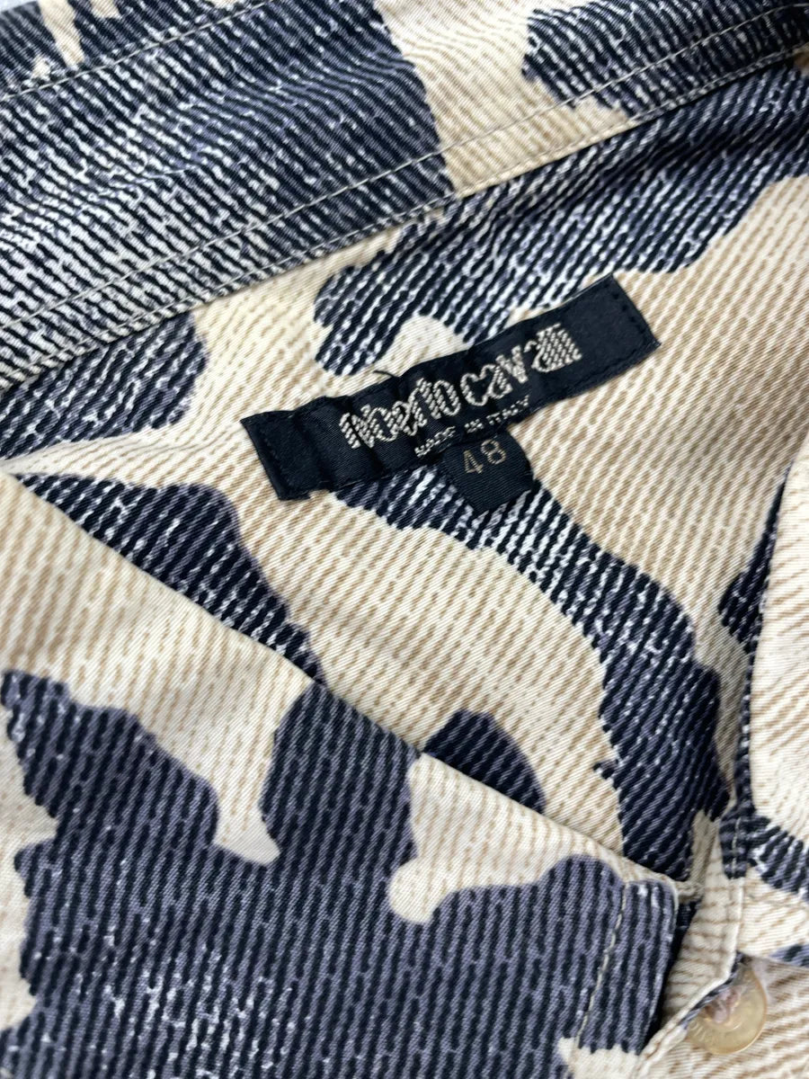 AW2001 Roberto Cavalli Beige Abstract Bird Button-Up Shirt dSZUHioW 9
