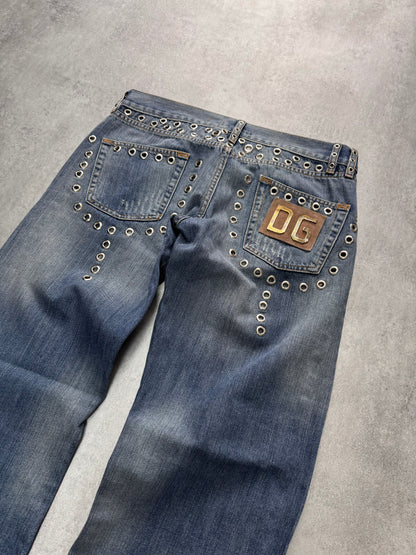 SS2006 Dolce & Gabbana Eyled Distressed Denim Jeans (L) - 3