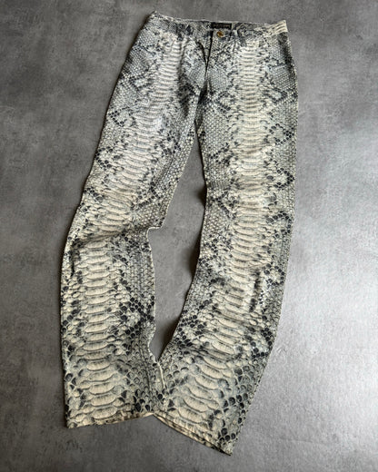 AW2002 Roberto Cavalli Aero Scales Python Effect Pants (S) - 11