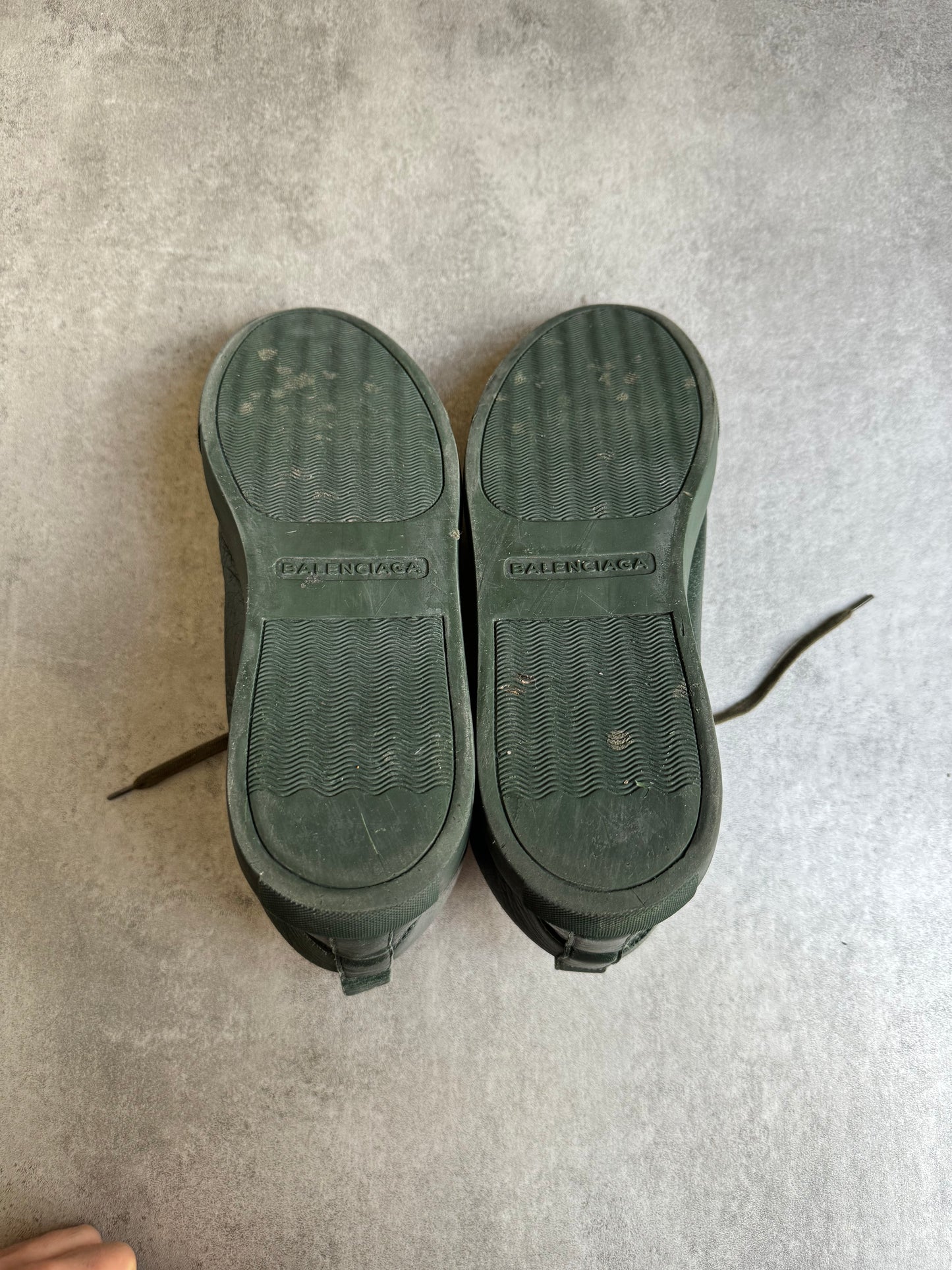 Balenciaga Arena High Green Leather Shoes (45) - 3