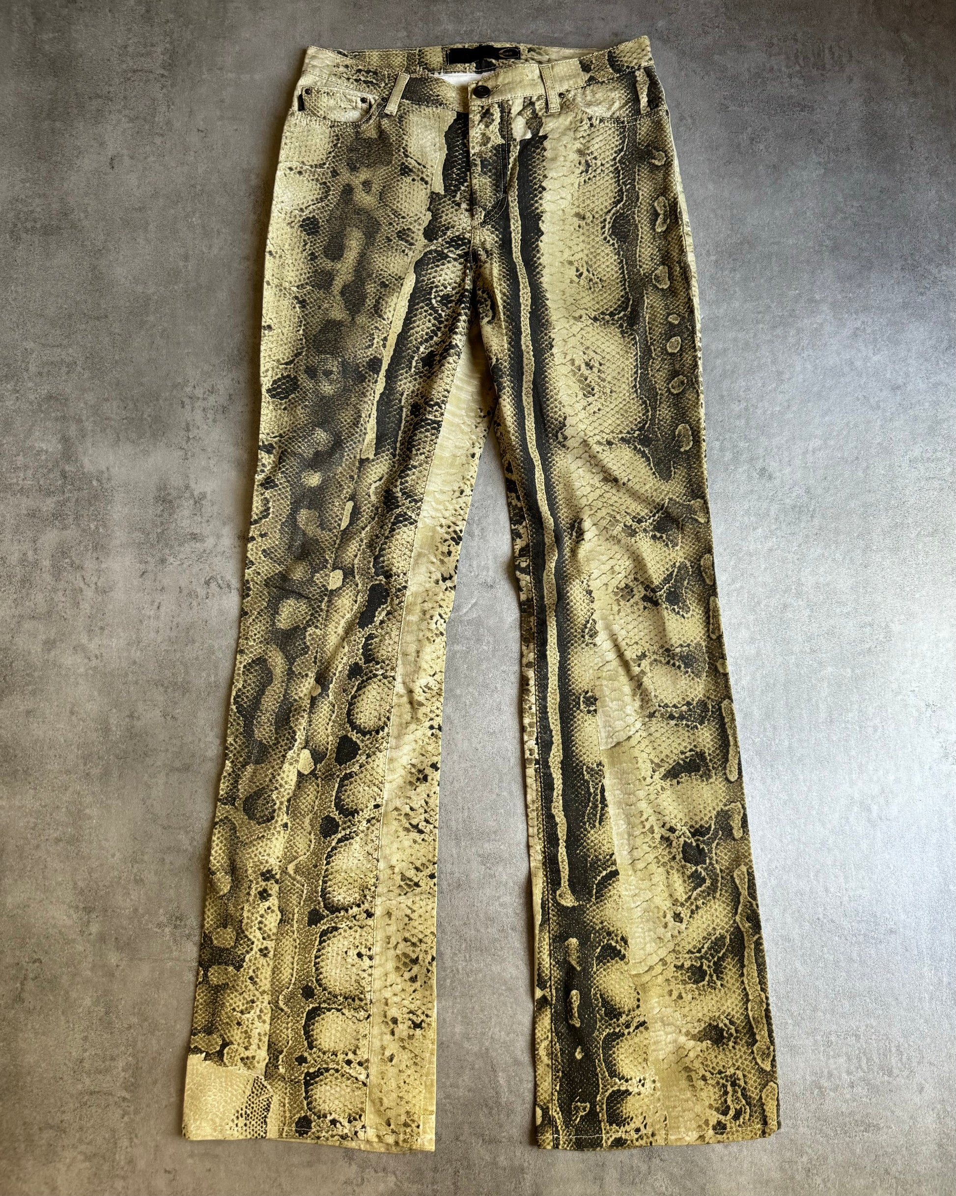 SS2006 Cavalli Funky Sand Python Pants (S) - 1