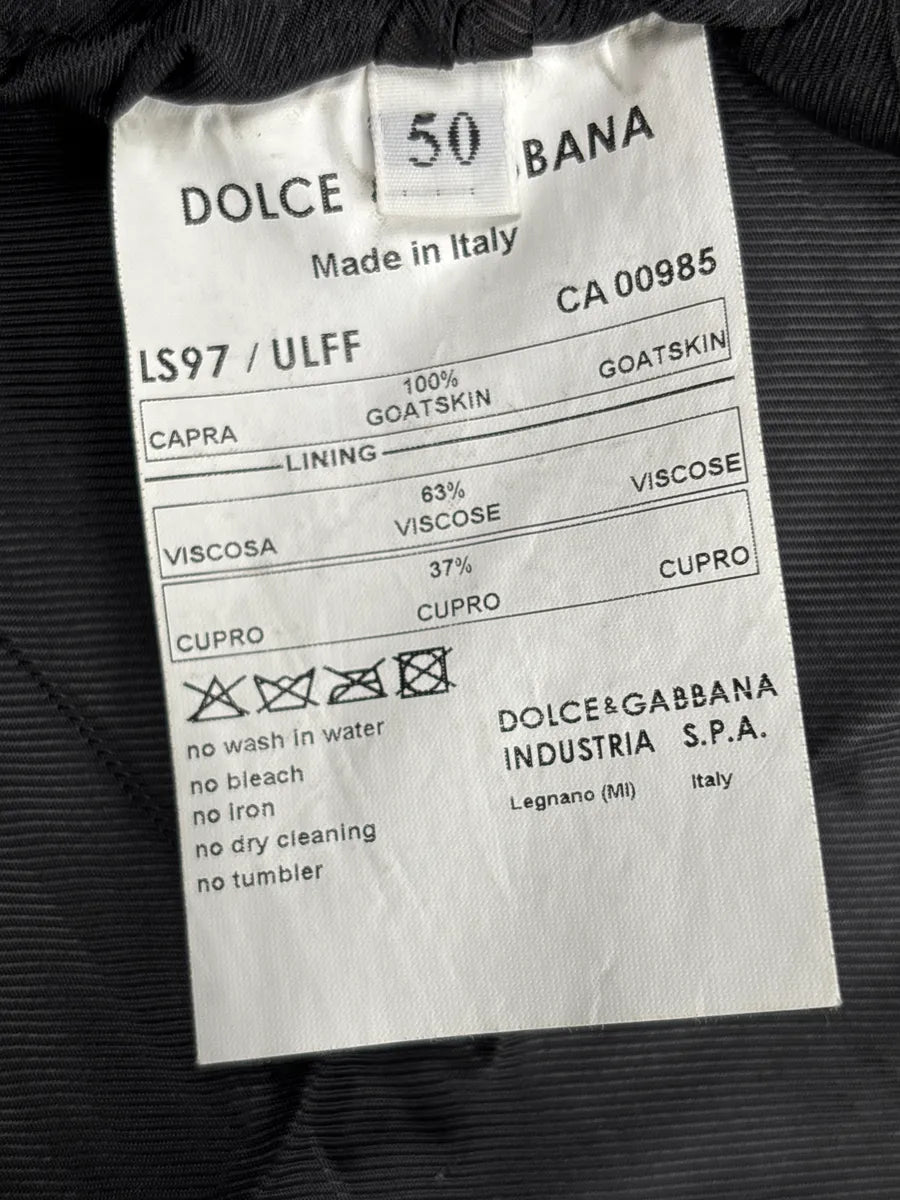 SS2005 Dolce & Gabbana Dark Brown Leather Distressed Biker Leather Jacket dZQVibFW 12