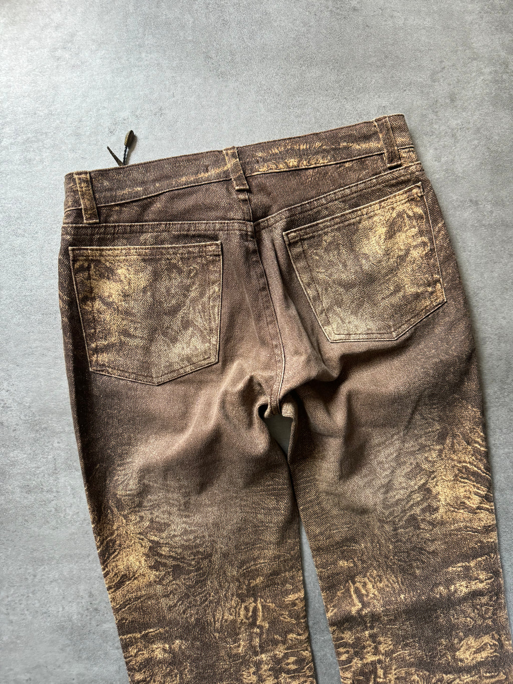 2000s Roberto Cavalli Arabic Brown Sand Erosion Pants (S) - 4