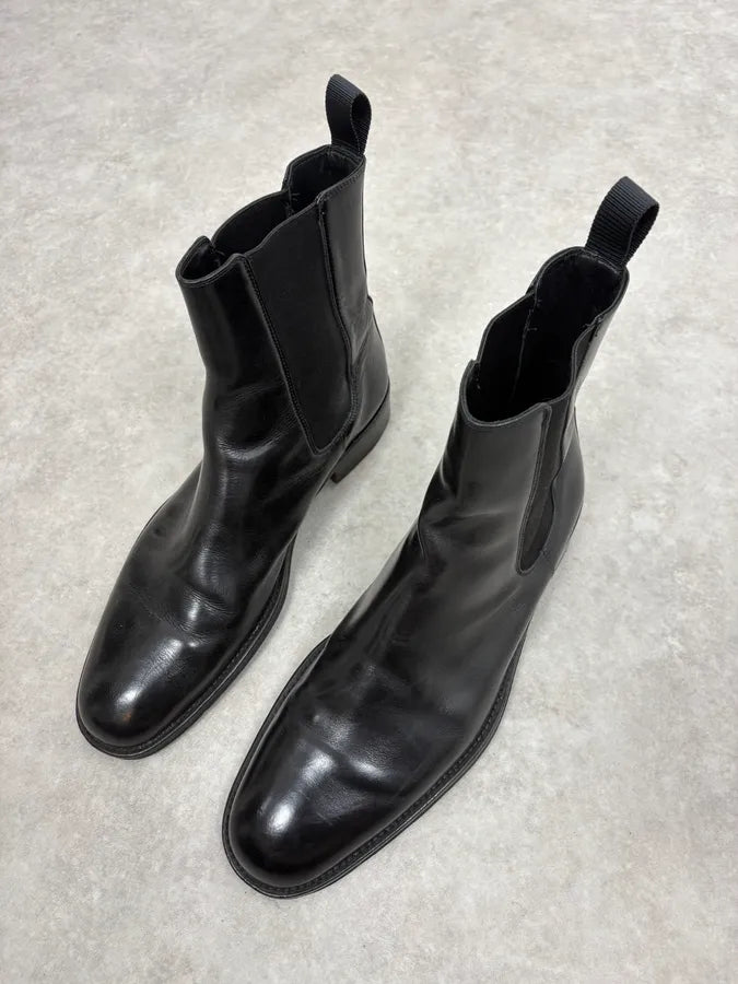 Gucci Black Leather Minimalist Classy Boots oEGiMoY 2