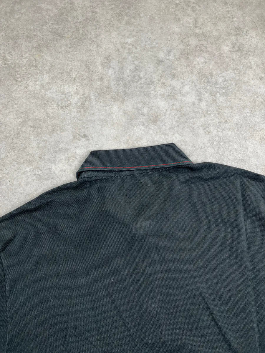 2000s Gucci Dark Grey Embroidered Tipped Collar Polo daXVtyLI 5