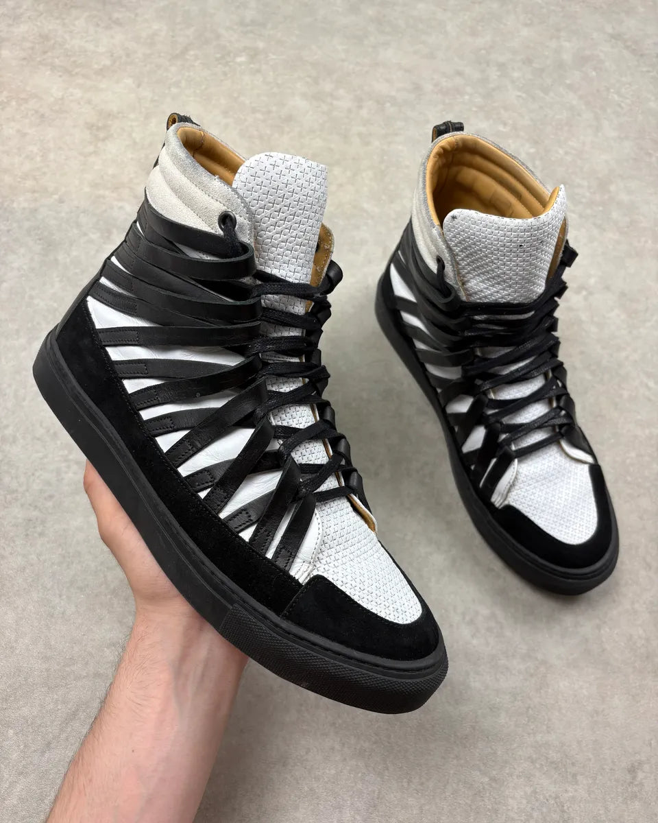 Damir Doma Black & White Mega Laced High Sneakers VudkAqP 0