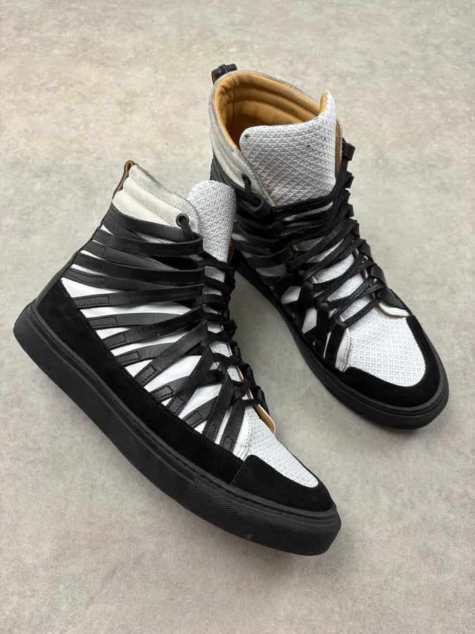 Damir Doma Black & White Mega Laced High Sneakers VudkAqP 4