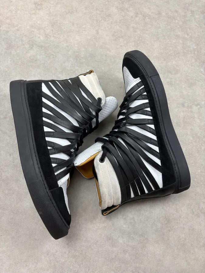 Damir Doma Black & White Mega Laced High Sneakers VudkAqP 5