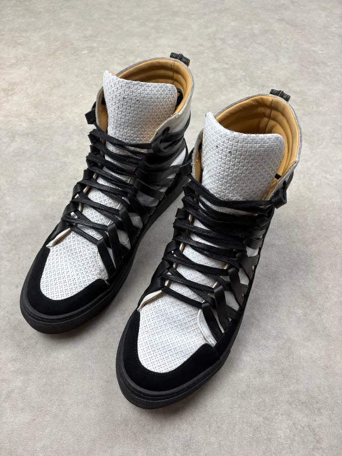 Damir Doma Black & White Mega Laced High Sneakers VudkAqP 2
