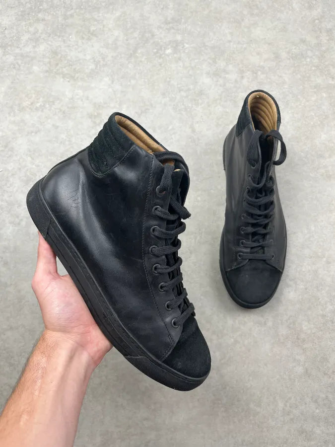 2010s Damir Doma Black Leather High Sneakers QEXoyIV 0