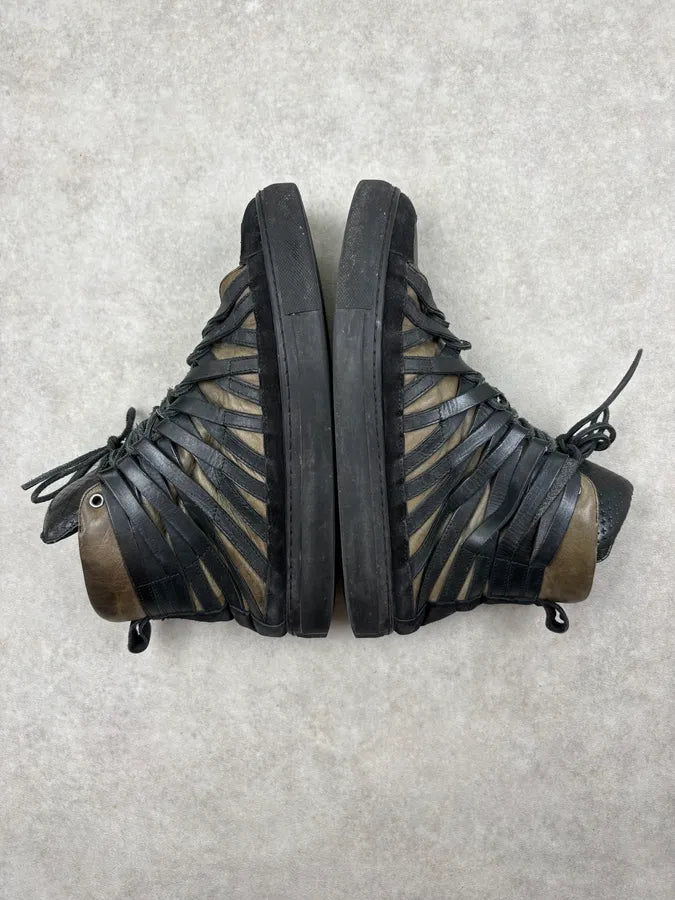 Damir Doma Black Leather Suede Lace-Up High Sneakers HQRTeMA 5