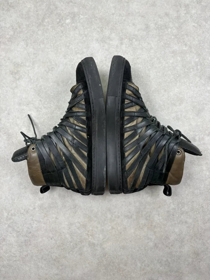 Damir Doma Black Leather Suede Lace-Up High Sneakers HQRTeMA 4