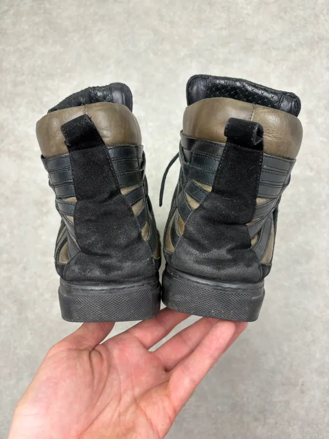 Damir Doma Black Leather Suede Lace-Up High Sneakers HQRTeMA 6