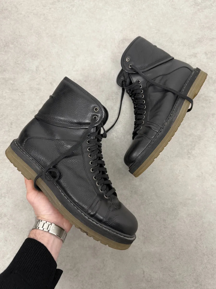 Damir Doma Black Minimalist Leather Combat Boots hVKAhGI 0