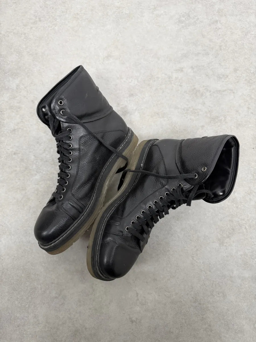 Damir Doma Black Minimalist Leather Combat Boots hVKAhGI 1