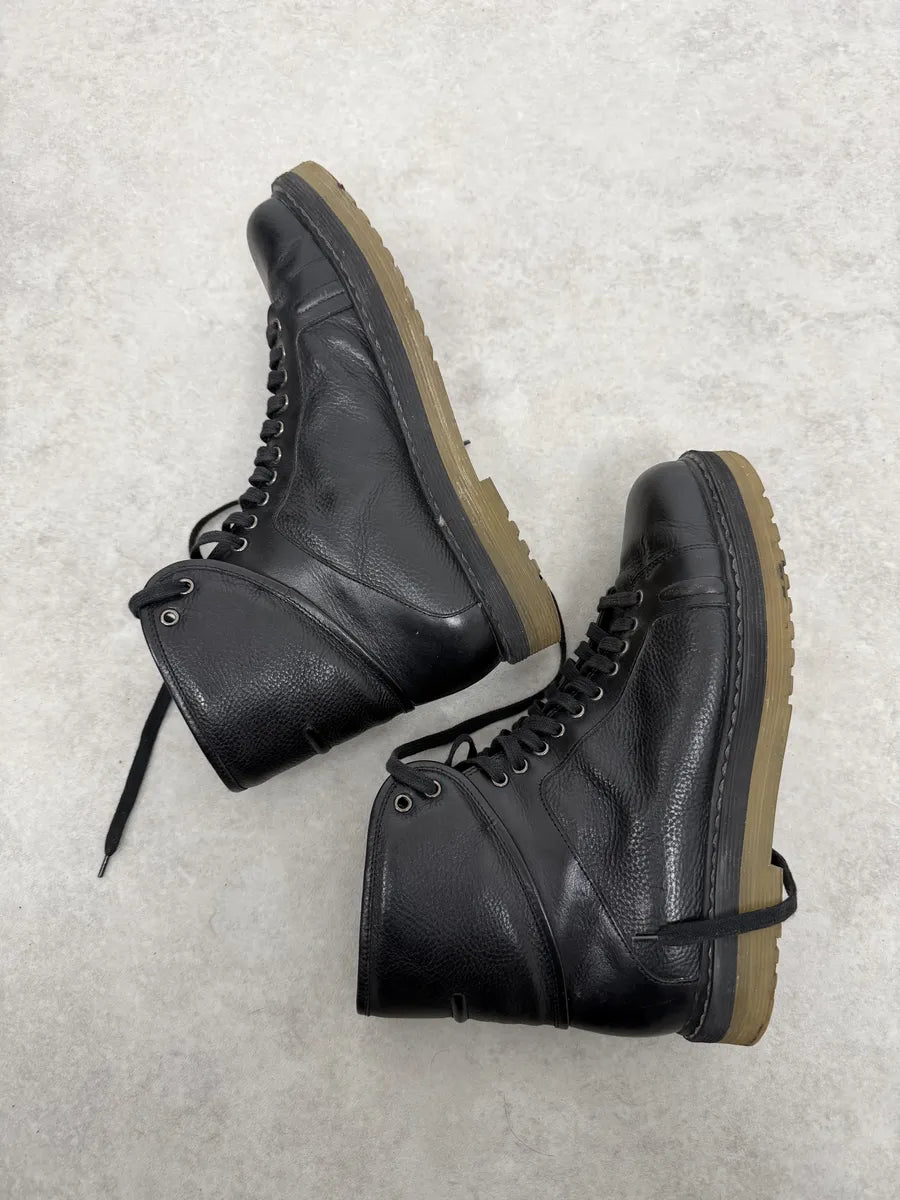 Damir Doma Black Minimalist Leather Combat Boots hVKAhGI 2