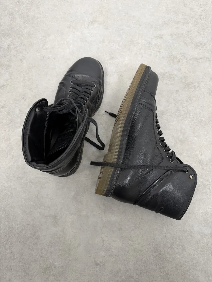 Damir Doma Black Minimalist Leather Combat Boots hVKAhGI 3