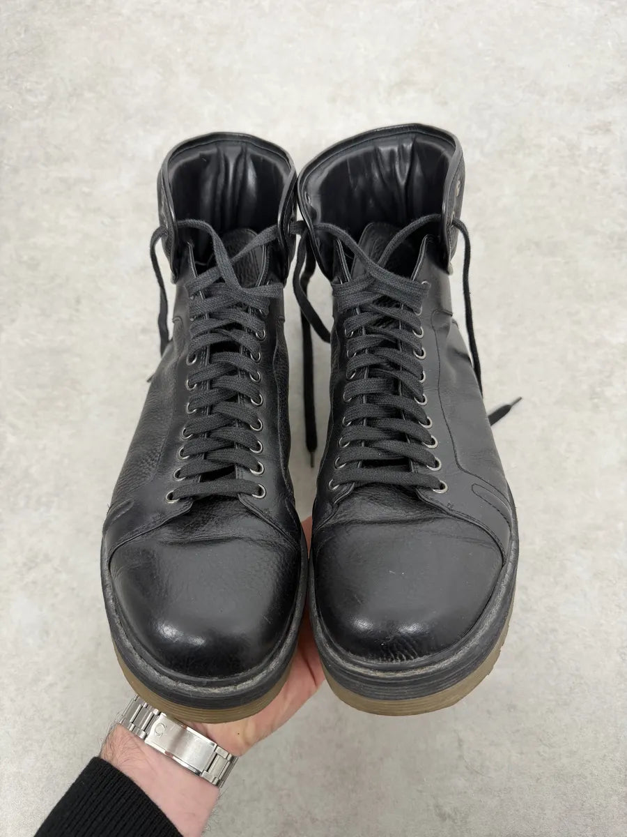 Damir Doma Black Minimalist Leather Combat Boots hVKAhGI 4