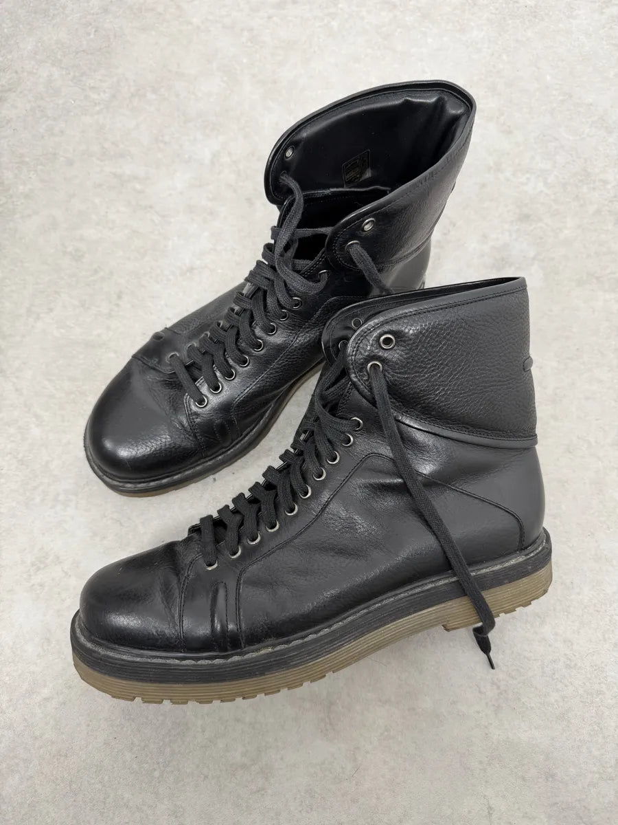 Damir Doma Black Minimalist Leather Combat Boots hVKAhGI 5