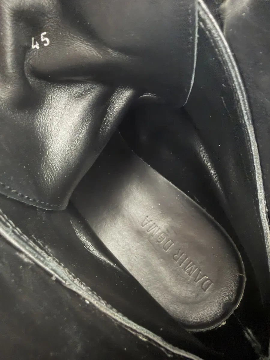 Damir Doma Black Minimalist Leather Combat Boots hVKAhGI 7