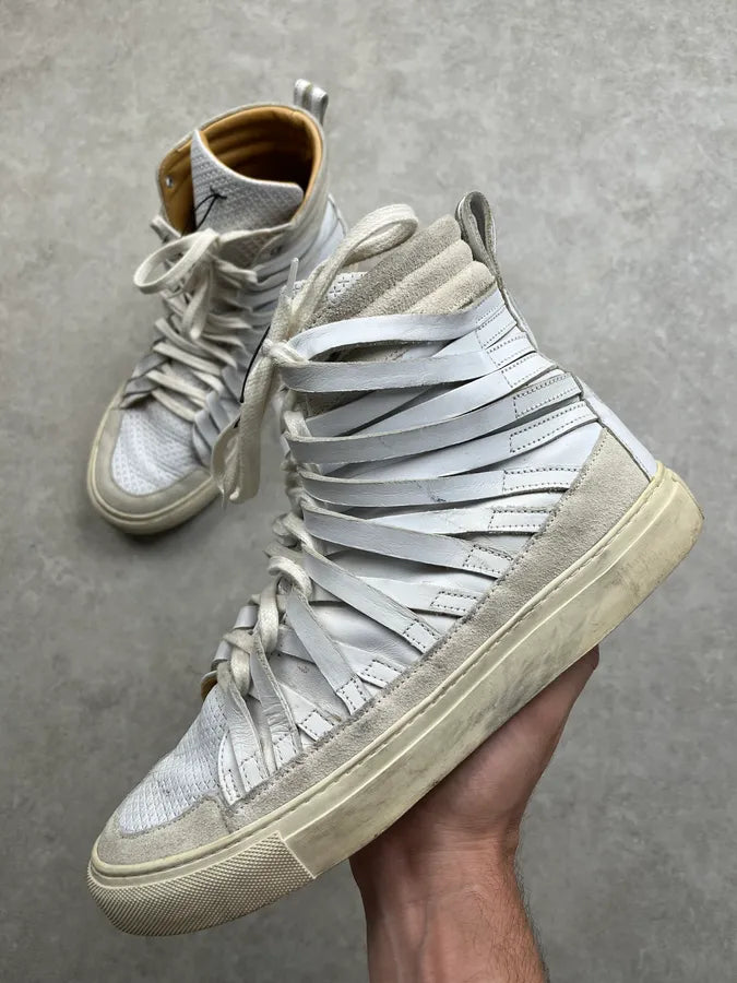 Damir Doma Mega Loop White Leather High Sneakers GAvHZly 0