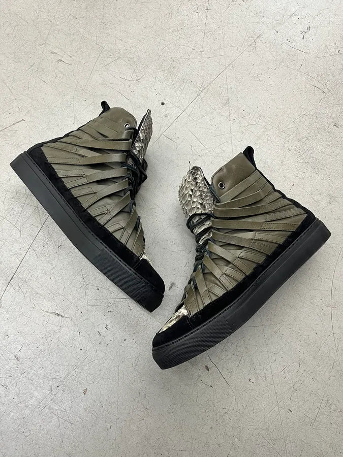Damir Doma Python Megaloop Khaki High Sneakers HqfxRSo 3