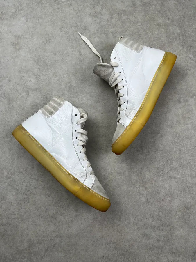 Damir Doma Silent White Leather Suede High Sneakers WfURDfh 4