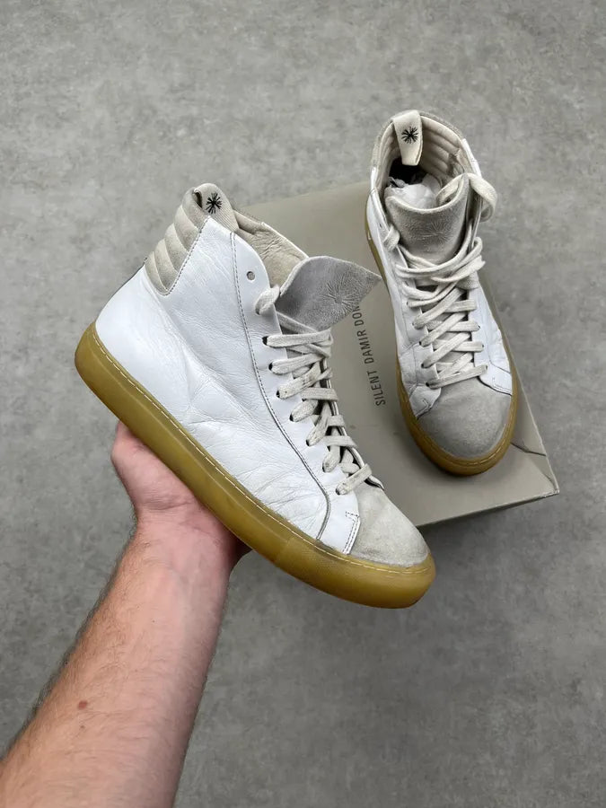 Damir Doma Silent White Leather Suede High Sneakers WfURDfh 0