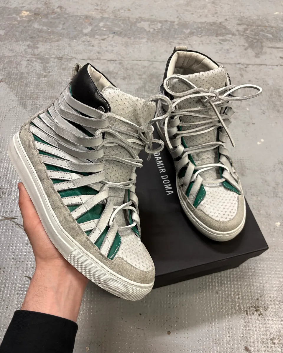 Damir Doma Multi Strip White Leather Sneakers paywYiY 0