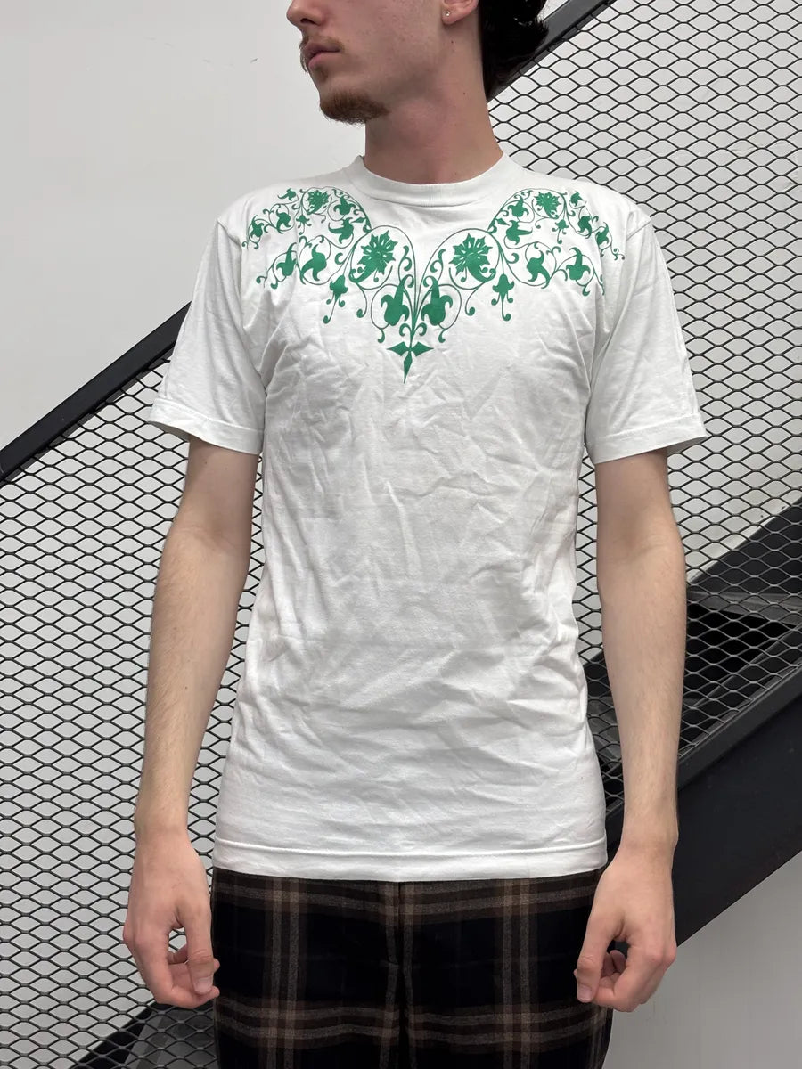 Daniel James London White T-shirt Green Flower Print QVRKCEn 1