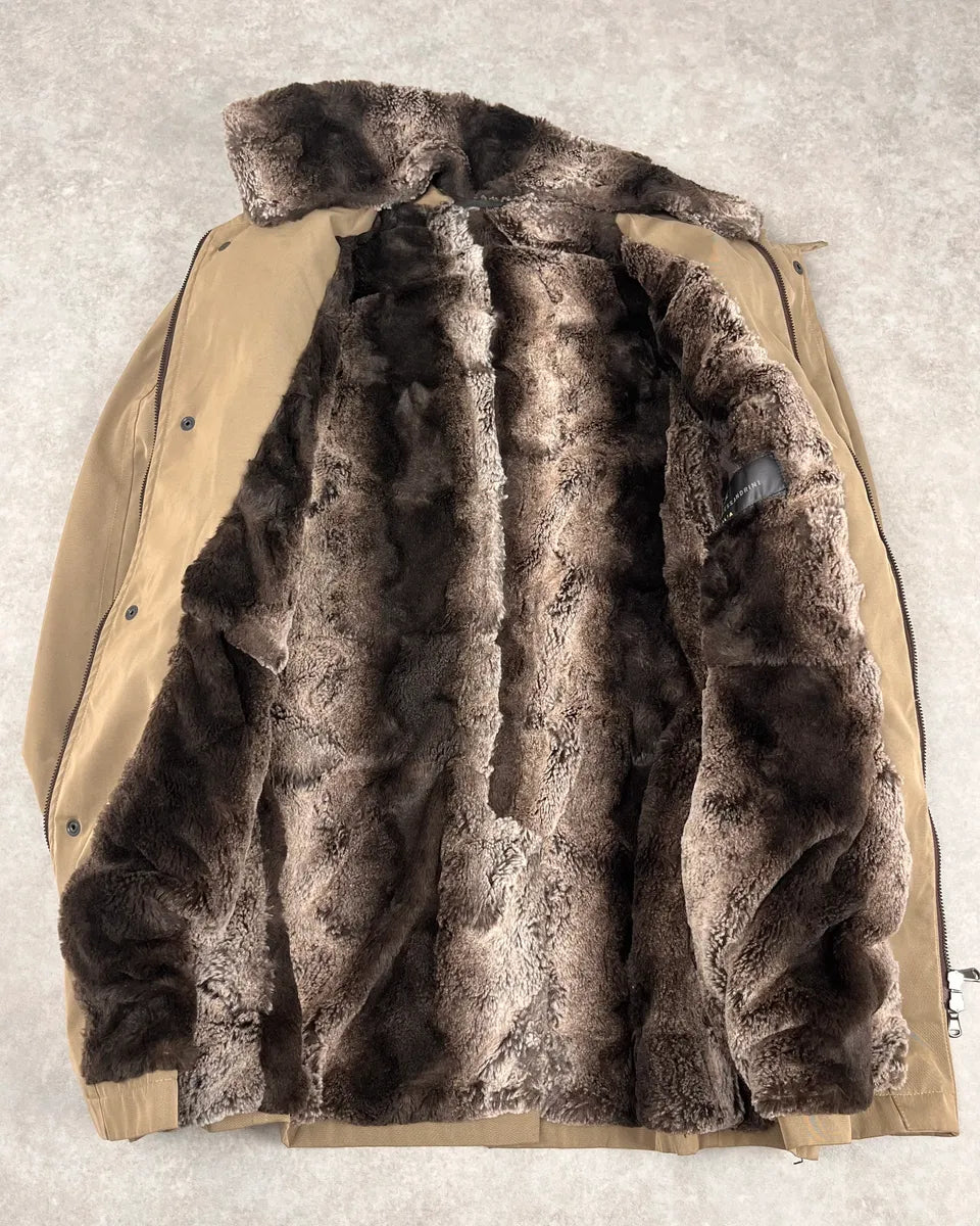 Daniele Alessandrini Beige Faux Fur Cozy Coat  YGZlhLU 7