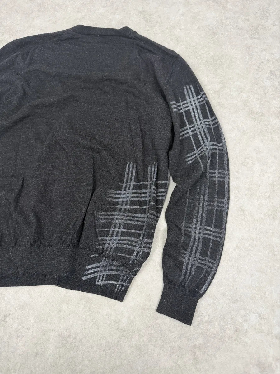 Daniele Alessandrini Black & Grey Wool Geometrical Cardigan EHBAxsT 10