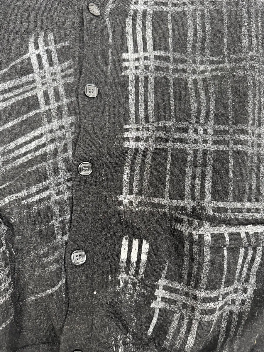 Daniele Alessandrini Black & Grey Wool Geometrical Cardigan EHBAxsT 6