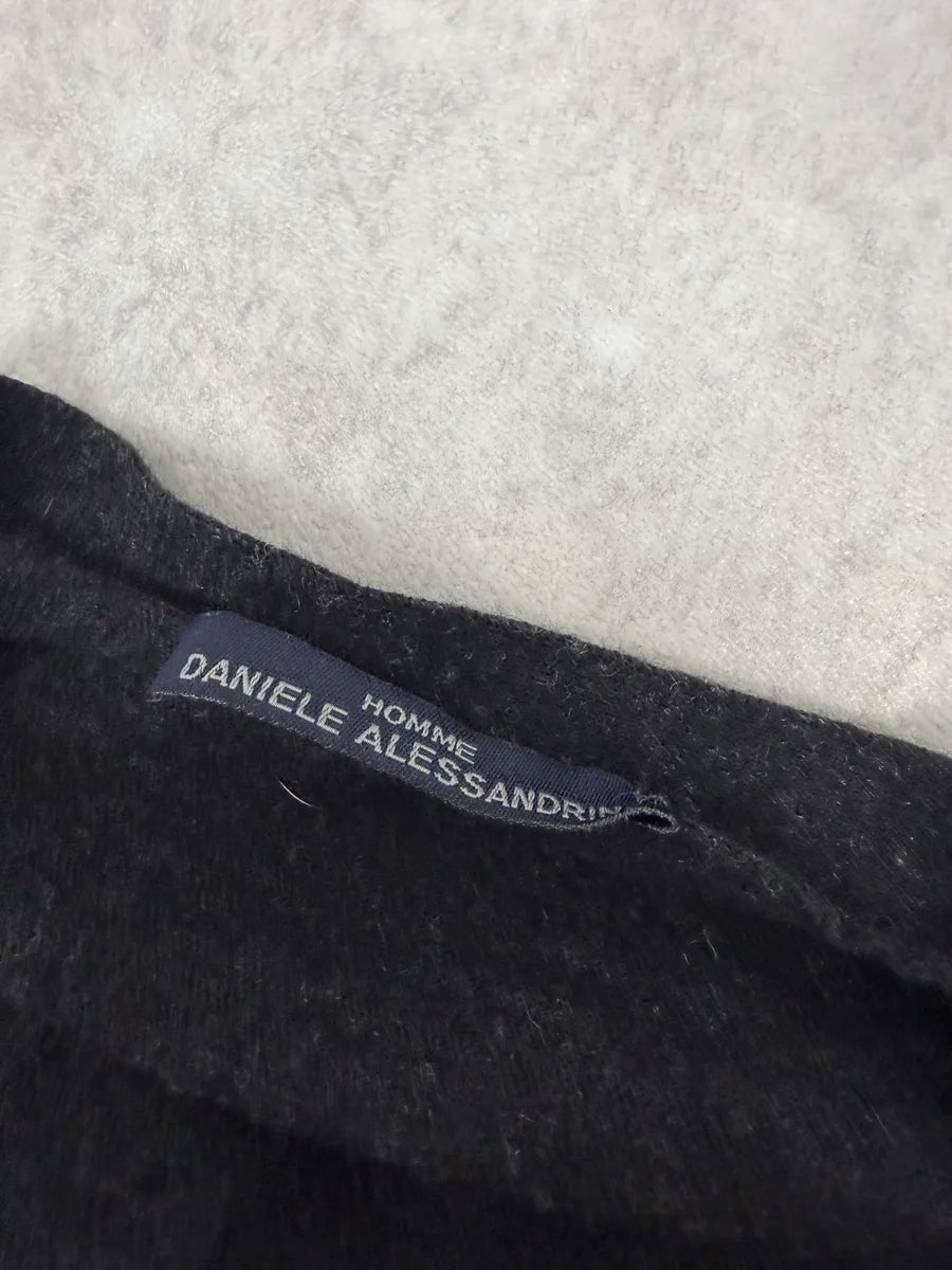 Daniele Alessandrini Black & Grey Wool Geometrical Cardigan EHBAxsT 8