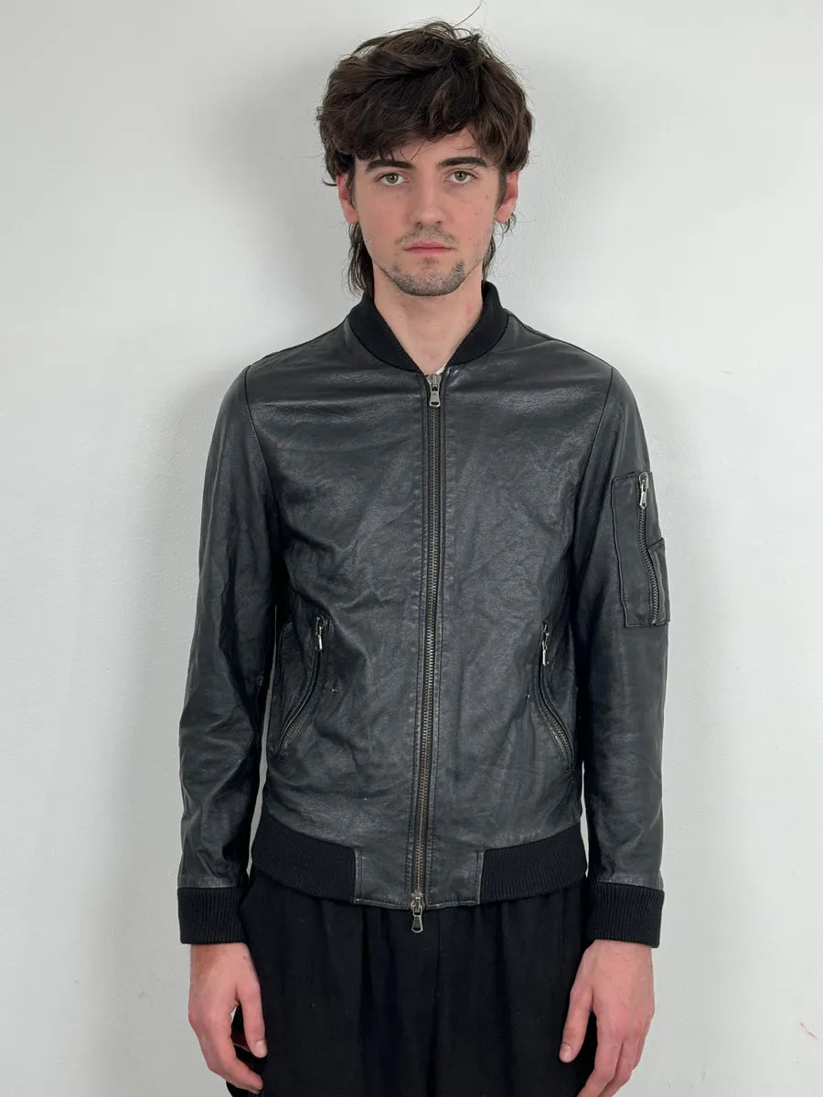Daniele Alessandrini Black Bomber Leather Jacket CuIhzSb 1