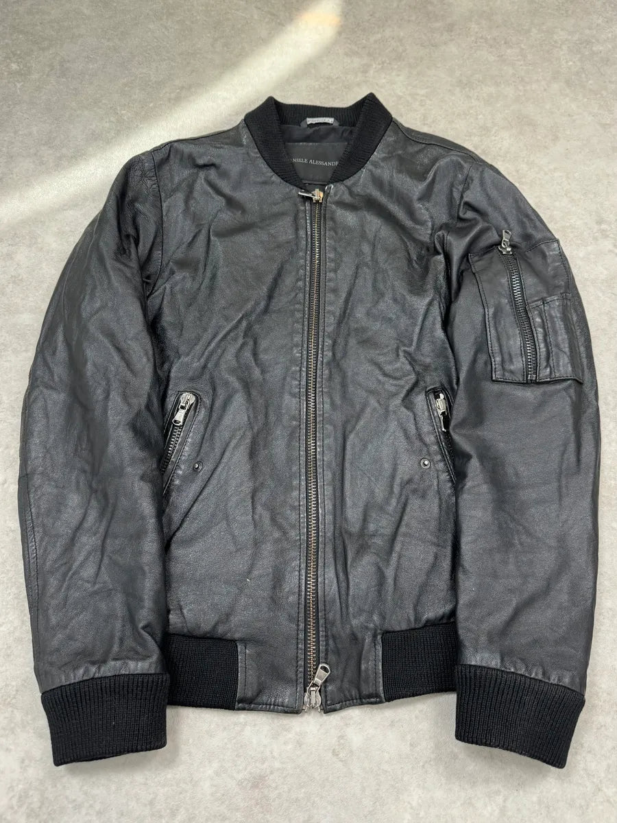 Daniele Alessandrini Black Bomber Leather Jacket CuIhzSb 3