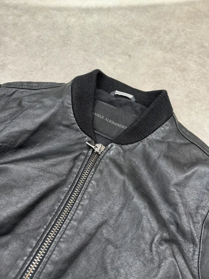 Daniele Alessandrini Black Bomber Leather Jacket CuIhzSb 4