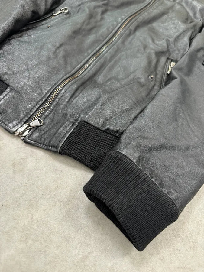 Daniele Alessandrini Black Bomber Leather Jacket CuIhzSb 5