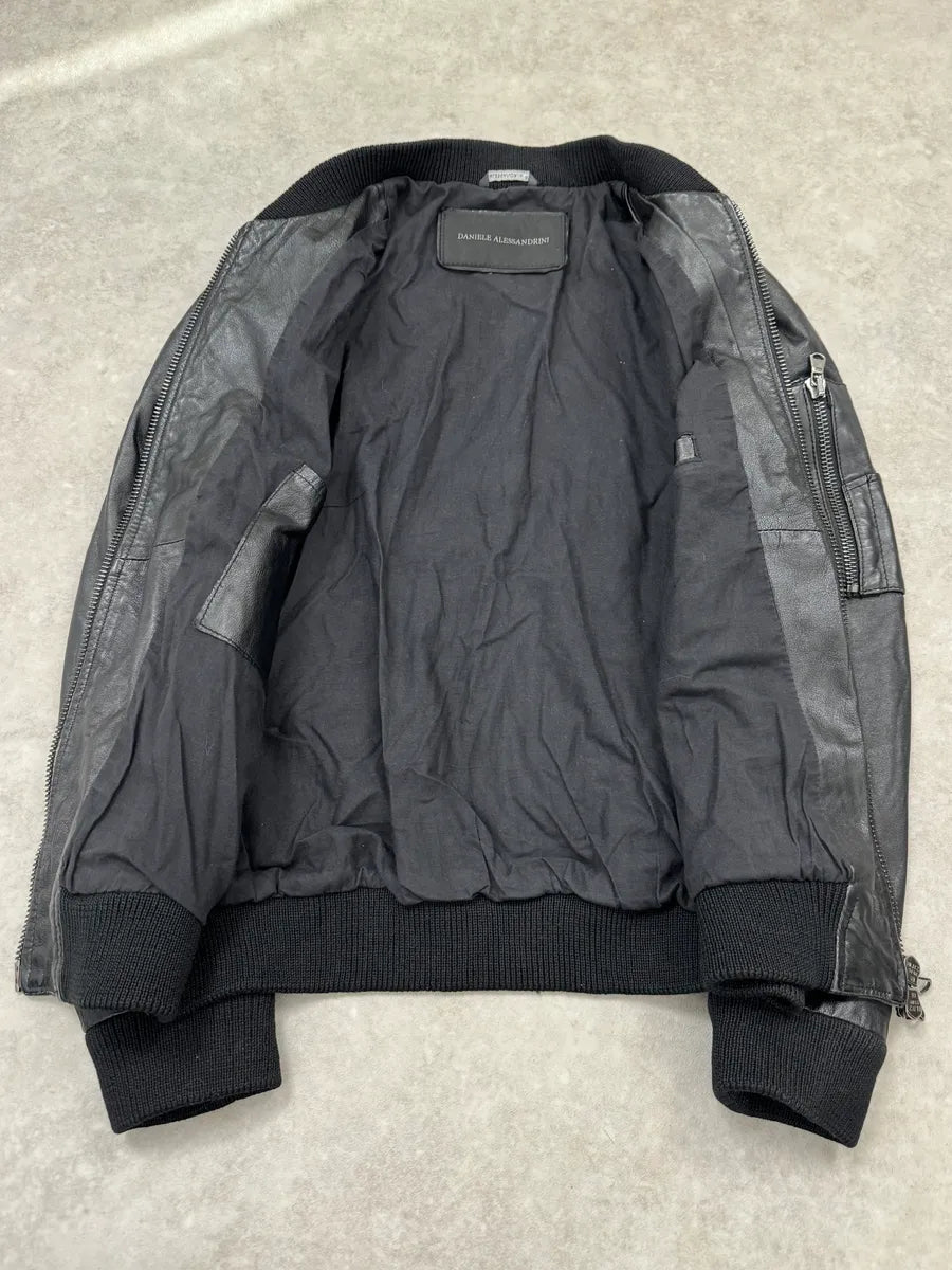 Daniele Alessandrini Black Bomber Leather Jacket CuIhzSb 7