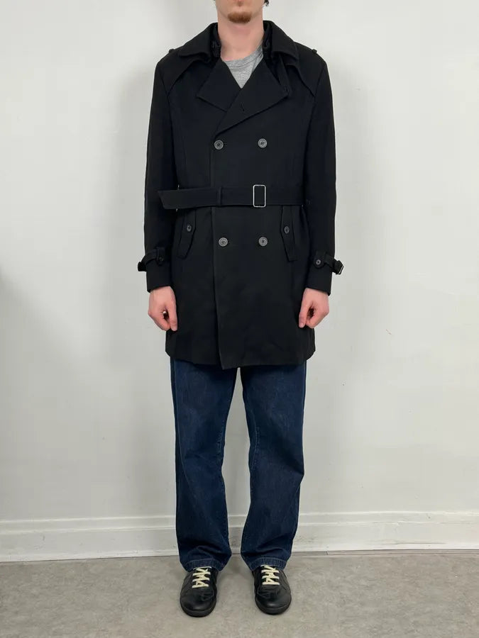 Daniele Alessandrini Black Classy Trench Coat RQEvcUS 1