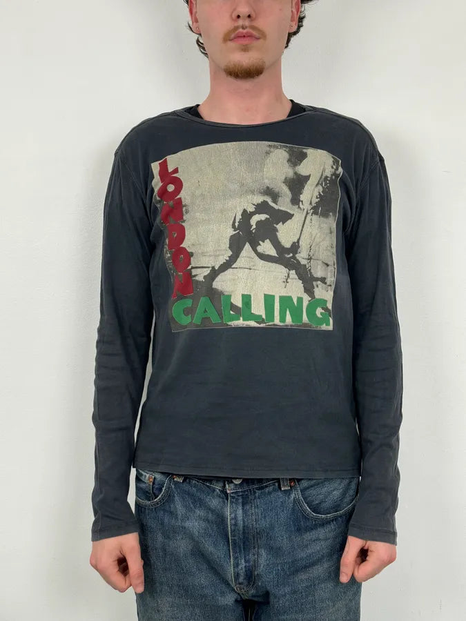 Daniele Alessandrini Black London Calling Longsleeve T-Shirt nQyPKEV 1