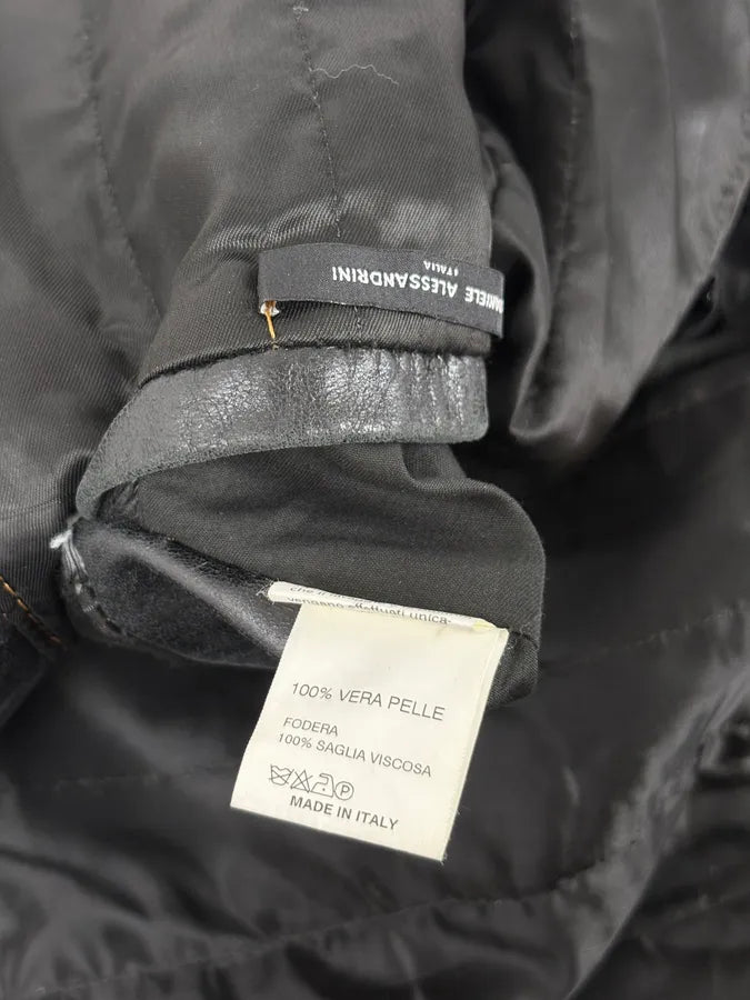 Daniele Alessandrini Black Eroded Leather Jacket SHytpUp 9