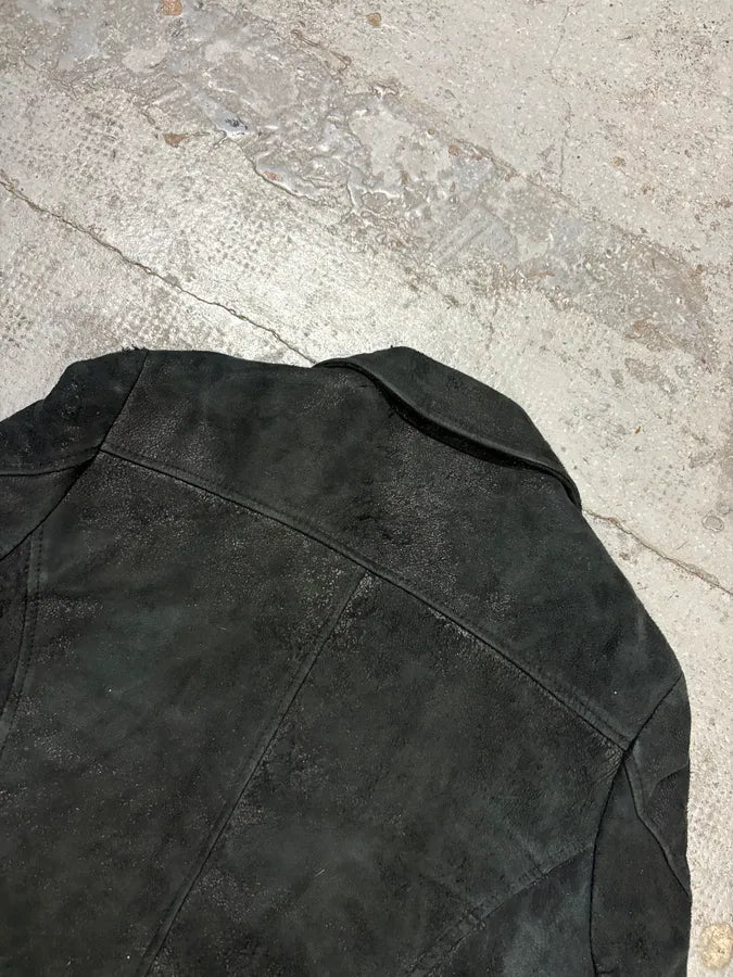 Daniele Alessandrini Black Leather Biker Jacket Distressed Size M ylhSetP 5