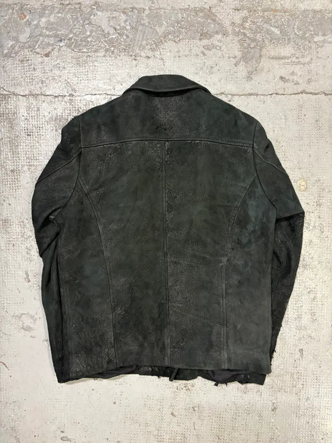 Daniele Alessandrini Black Leather Biker Jacket Distressed Size M ylhSetP 4