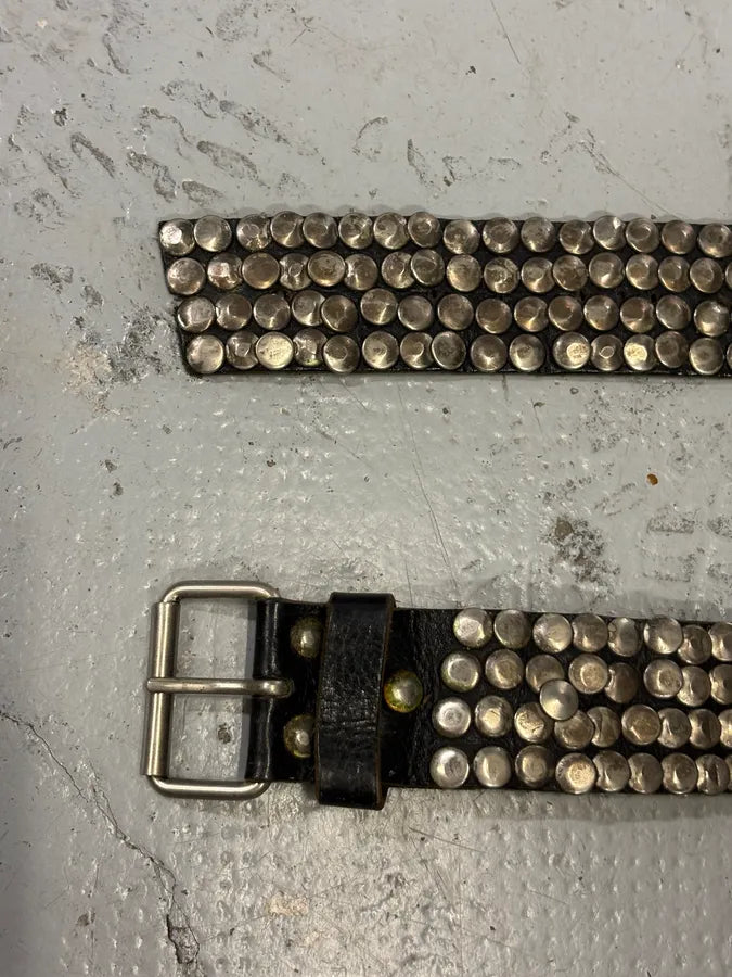 Daniele Alessandrini Black Leather Studded Belt QbhotKF 2