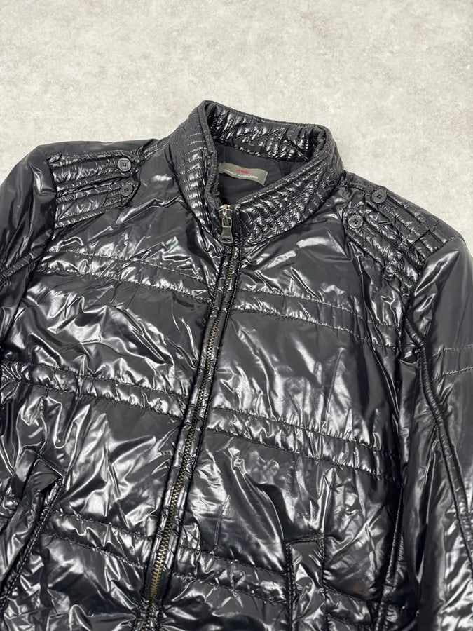 Daniele Alessandrini Black Patent Puffer British Puffer Jacket mzHfBER 4