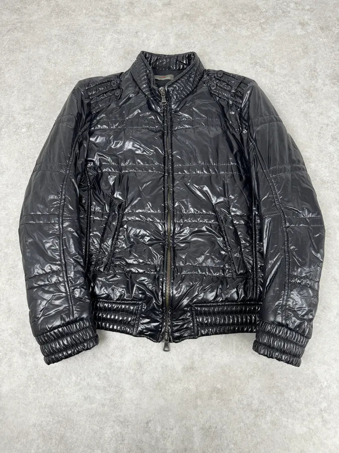 Daniele Alessandrini Black Patent Puffer British Puffer Jacket mzHfBER 0